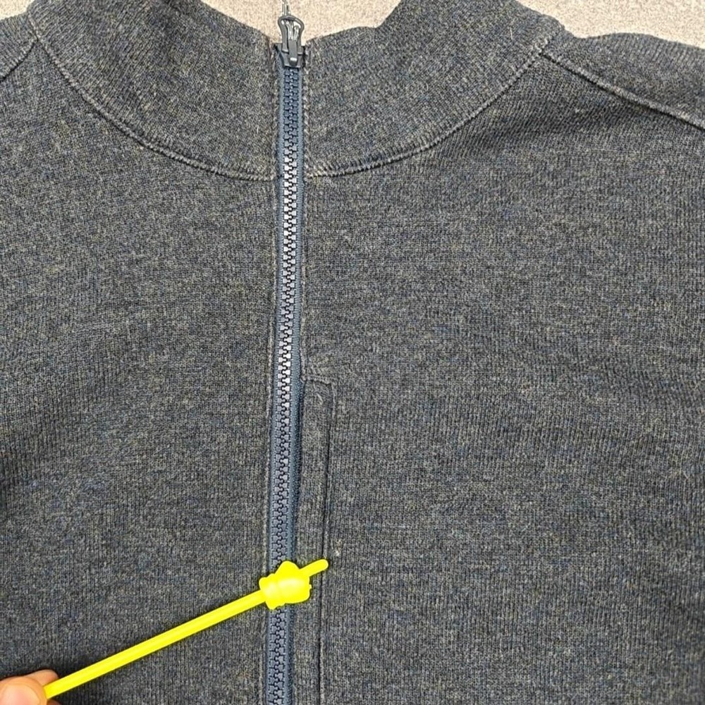 PrAna Jacket Mens Large Gray Wool Blend Knit Full Zip Fleece Lined Outdoor - Picture 3 of 10